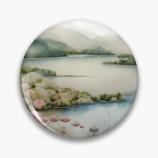 Item preview, Forest Lake in Spring Landscape Watercolor Painting | Watercolor Landscape | Watercolor Art | Watercolor Scenery designed and sold by UnhingedBird.