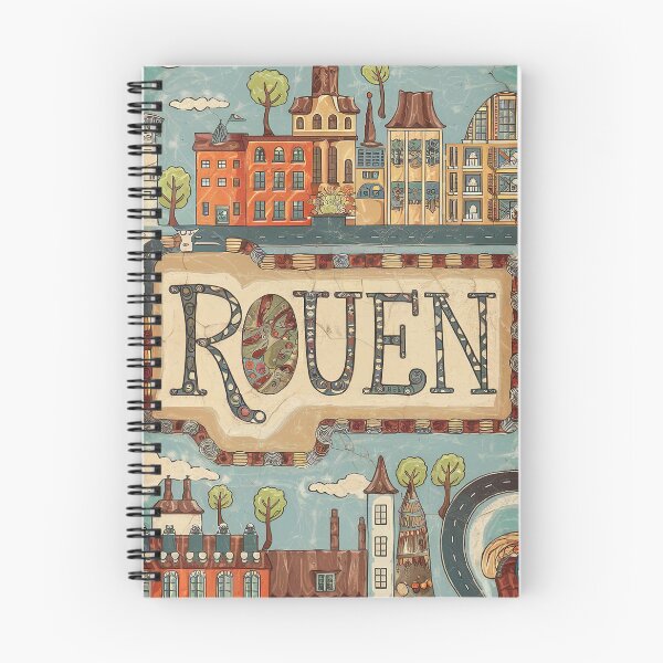 Item preview, Vintage Rouen City of France Whimsical Retro Doodle Typography Art designed and sold by Witty Shirts.