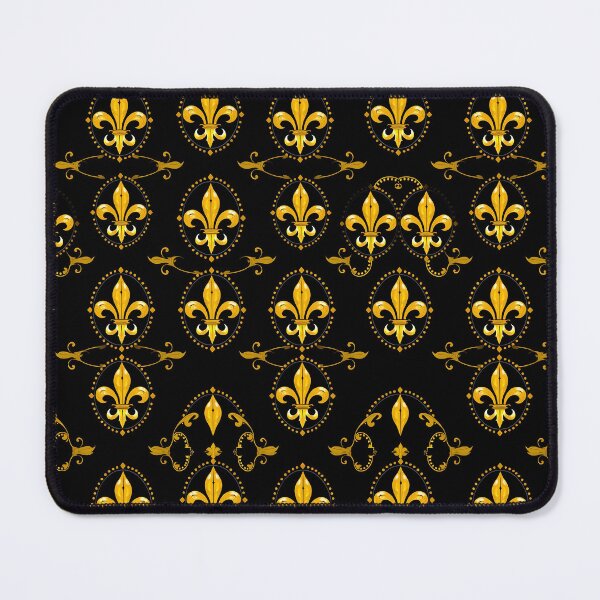 Item preview, Fleur-de-lis pattern dot  black and gold designed and sold by svarupa.