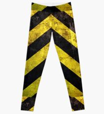 Grunge under construction stripes Leggings