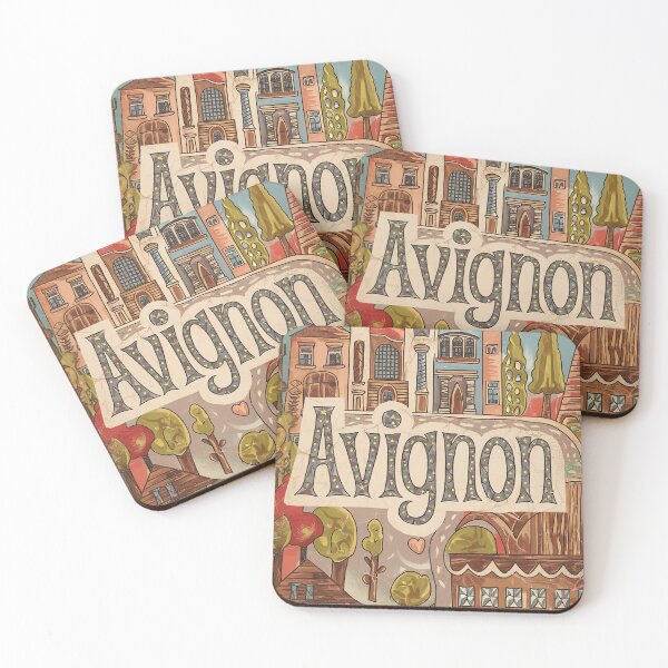 Item preview, Vintage Avignon City of France Whimsical Retro Doodle Typography Art designed and sold by Witty Shirts.
