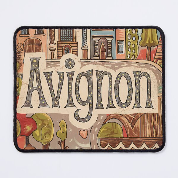 Item preview, Vintage Avignon City of France Whimsical Retro Doodle Typography Art designed and sold by Witty Shirts.