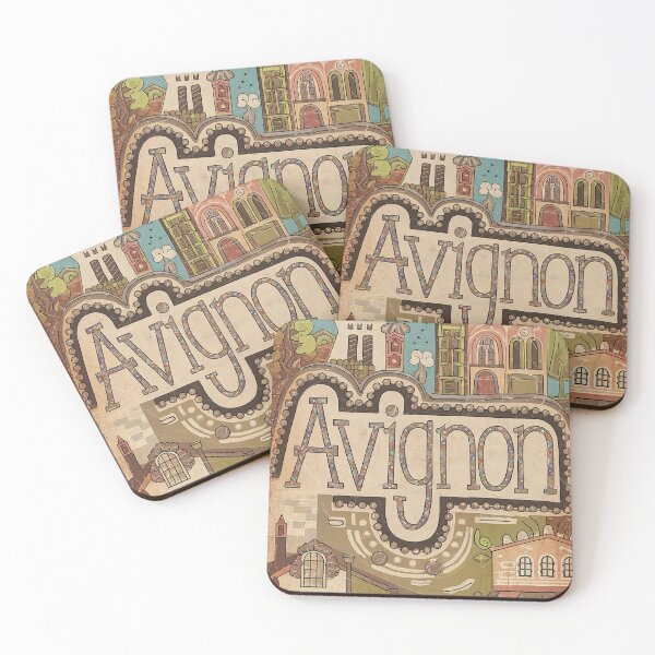 Item preview, Vintage Avignon City of France Whimsical Retro Doodle Typography Art designed and sold by Witty Shirts.
