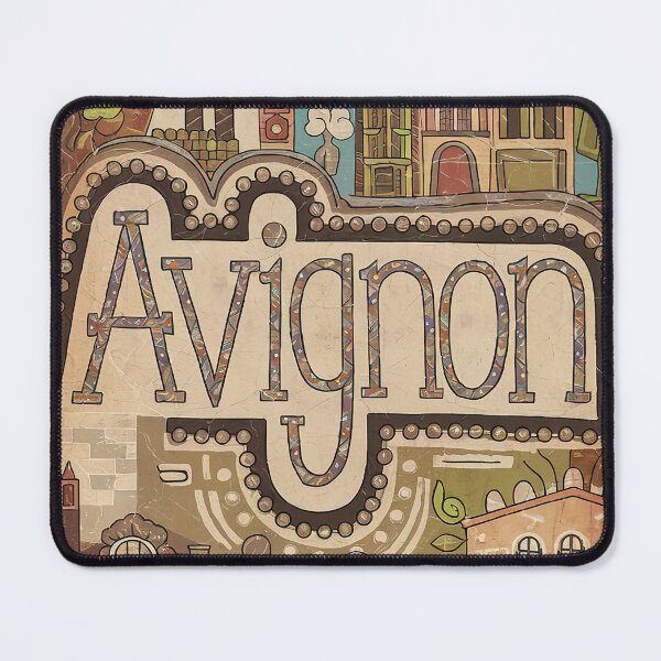 Item preview, Vintage Avignon City of France Whimsical Retro Doodle Typography Art designed and sold by Witty Shirts.