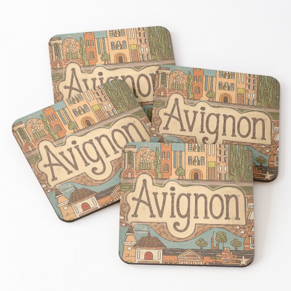 Item preview, Vintage Avignon City of France Whimsical Retro Doodle Typography Art designed and sold by Witty Shirts.