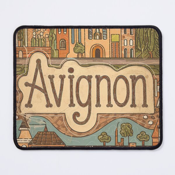 Item preview, Vintage Avignon City of France Whimsical Retro Doodle Typography Art designed and sold by Witty Shirts.