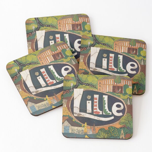 Item preview, Vintage Lille City of France Whimsical Retro Doodle Typography Art designed and sold by Witty Shirts.