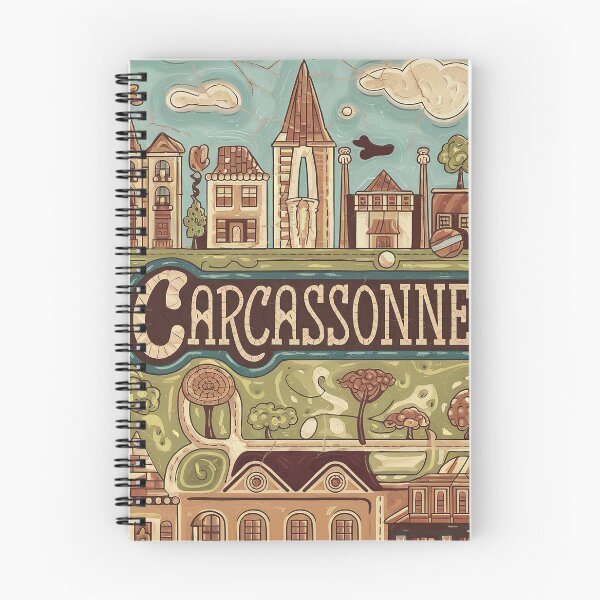 Item preview, Vintage Carcassonne City of France Whimsical Retro Doodle Typography Art designed and sold by Witty Shirts.