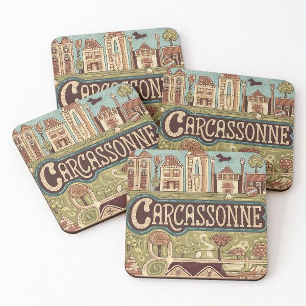Item preview, Vintage Carcassonne City of France Whimsical Retro Doodle Typography Art designed and sold by Witty Shirts.