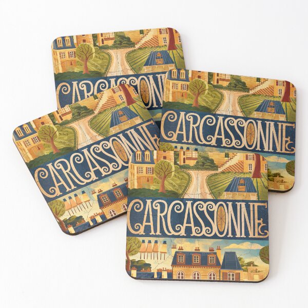 Item preview, Vintage Carcassonne City of France Whimsical Retro Doodle Typography Art designed and sold by Witty Shirts.