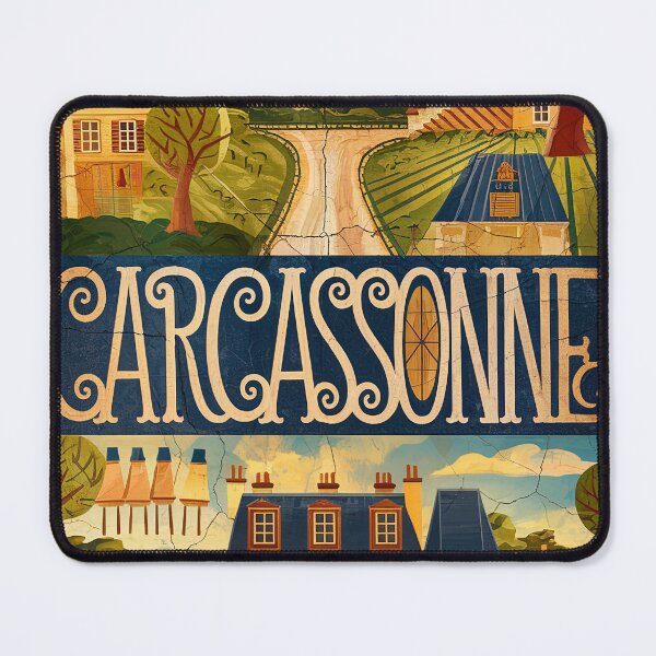 Item preview, Vintage Carcassonne City of France Whimsical Retro Doodle Typography Art designed and sold by Witty Shirts.