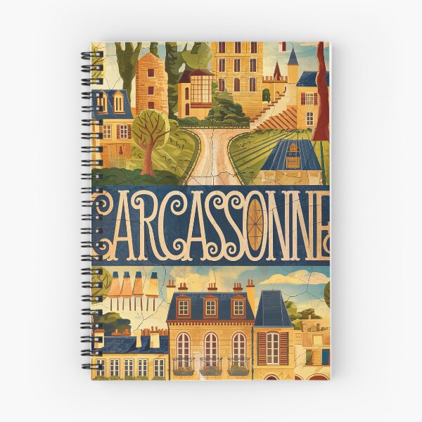 Item preview, Vintage Carcassonne City of France Whimsical Retro Doodle Typography Art designed and sold by Witty Shirts.