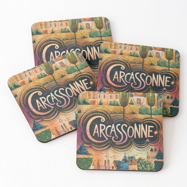Item preview, Vintage Carcassonne City of France Whimsical Retro Doodle Typography Art designed and sold by Witty Shirts.