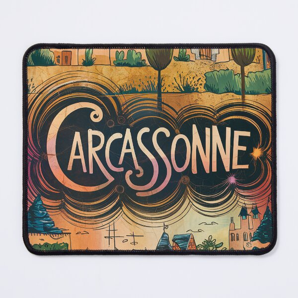 Item preview, Vintage Carcassonne City of France Whimsical Retro Doodle Typography Art designed and sold by Witty Shirts.
