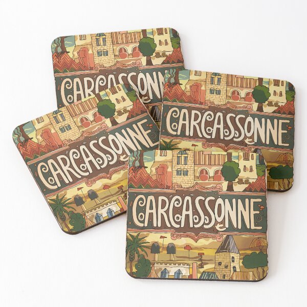 Item preview, Vintage Carcassonne City of France Whimsical Retro Doodle Typography Art designed and sold by Witty Shirts.