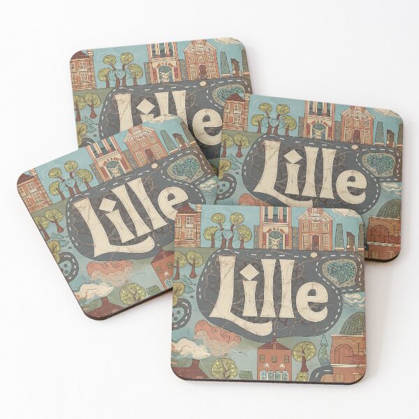 Item preview, Vintage Lille City of France Whimsical Retro Doodle Typography Art designed and sold by Witty Shirts.
