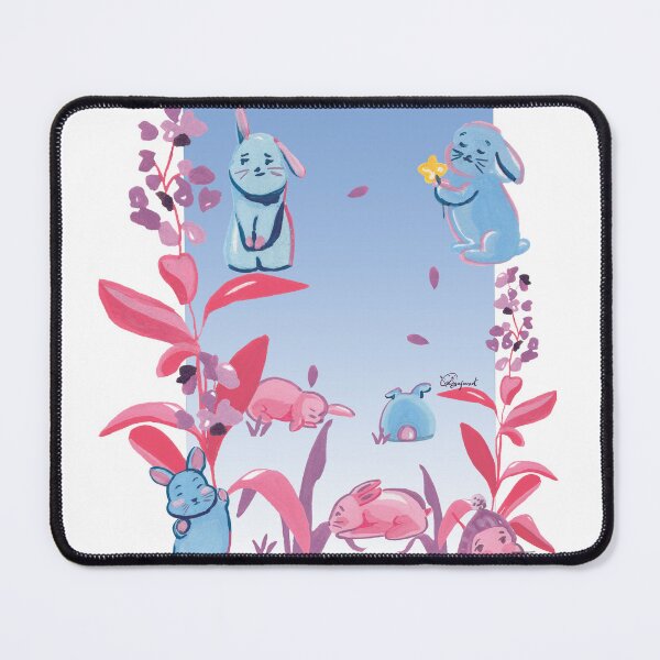 Item preview, Vibrant cute bunnies in the field designed and sold by sujeefineart.