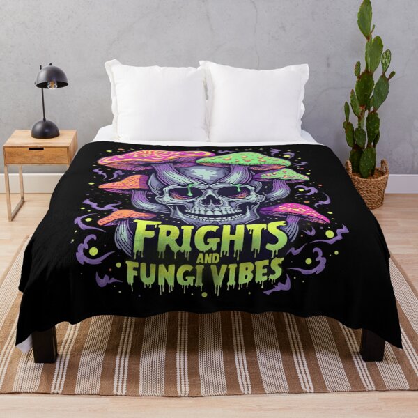 Item preview, Frights & Fungi Vibes - Psychedelic Skull & Mushrooms designed and sold by exclusivebucket.