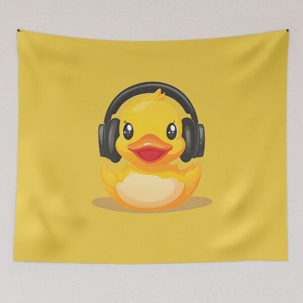Item preview, rubber duck with headphones designed and sold by DerSenat.