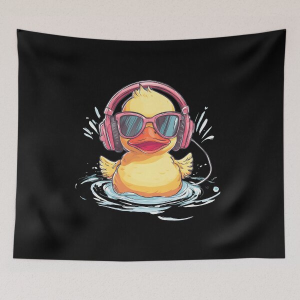 Item preview, rubber duck with headphones designed and sold by DerSenat.