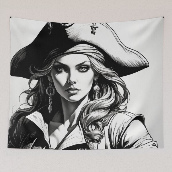 Item preview, Regal Pirate Captain - Monochrome Portrait designed and sold by photoparadise22.