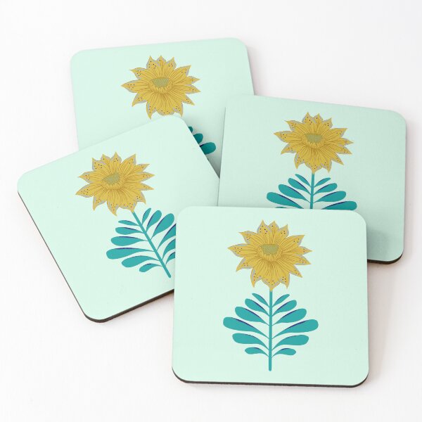 Item preview, Retro Vintage Fantasy Flowers in Yellow and Green designed and sold by colorofmagic.