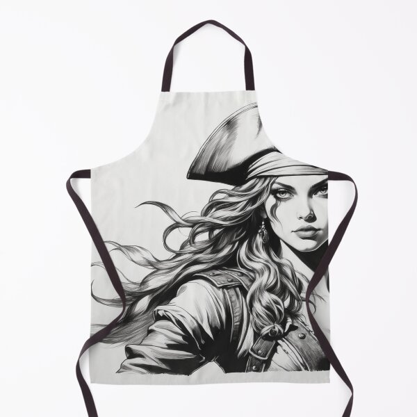 Item preview, Silhouette of the Pirate Queen - Monochrome Nautical Art designed and sold by photoparadise22.