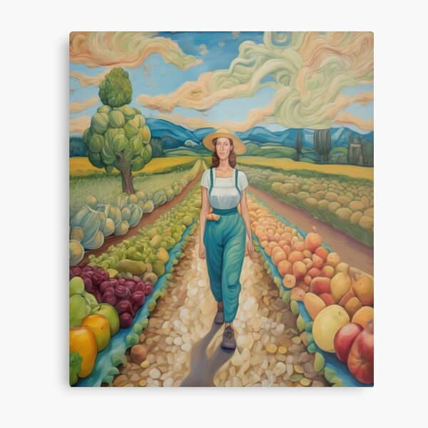 Item preview, "Harmony of the Fields: Rural Woman in Serenity" designed and sold by Artisticanvas.