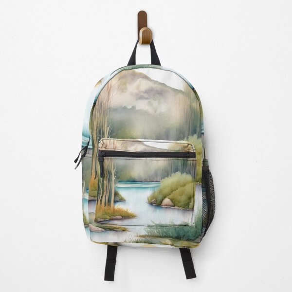 Item preview, Forest Lake in Summer Landscape Watercolor Painting | Watercolor Landscape | Watercolor Art | Watercolor Scenery designed and sold by UnhingedBird.