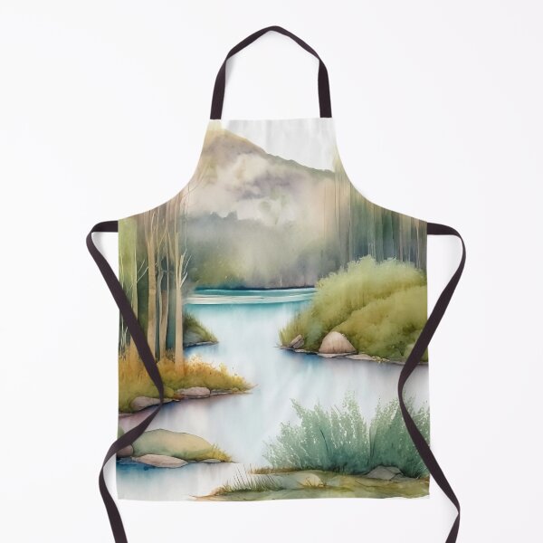 Item preview, Forest Lake in Summer Landscape Watercolor Painting | Watercolor Landscape | Watercolor Art | Watercolor Scenery designed and sold by UnhingedBird.