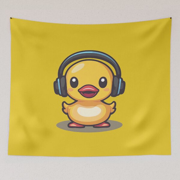 Item preview, rubber duck with headphones designed and sold by DerSenat.