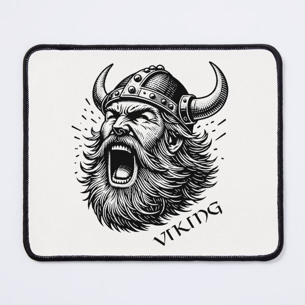 Item preview, Viking Helmet with Beard Illustration - Norse Mythology Art Print designed and sold by Psycho-Crazy.