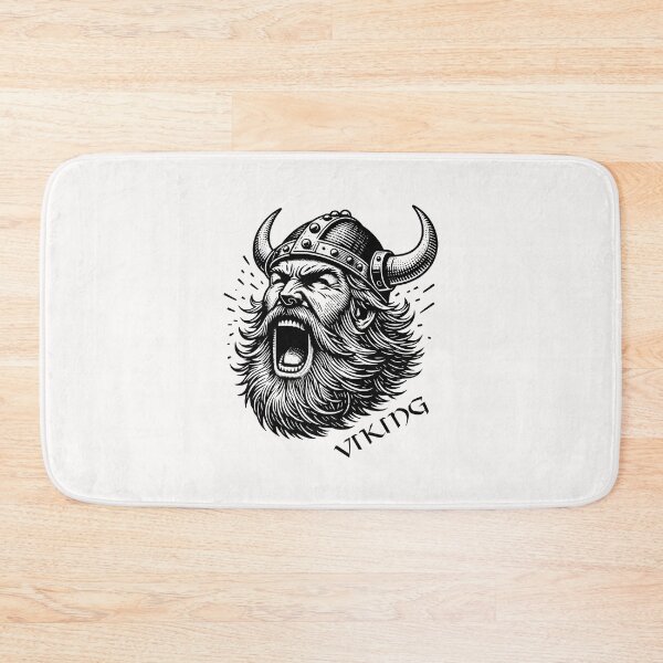 Item preview, Viking Helmet with Beard Illustration - Norse Mythology Art Print designed and sold by Psycho-Crazy.