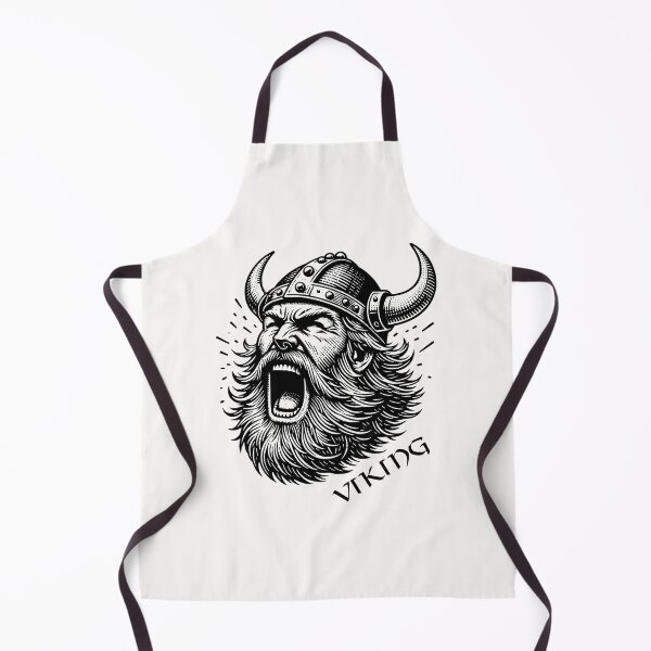 Item preview, Viking Helmet with Beard Illustration - Norse Mythology Art Print designed and sold by Psycho-Crazy.