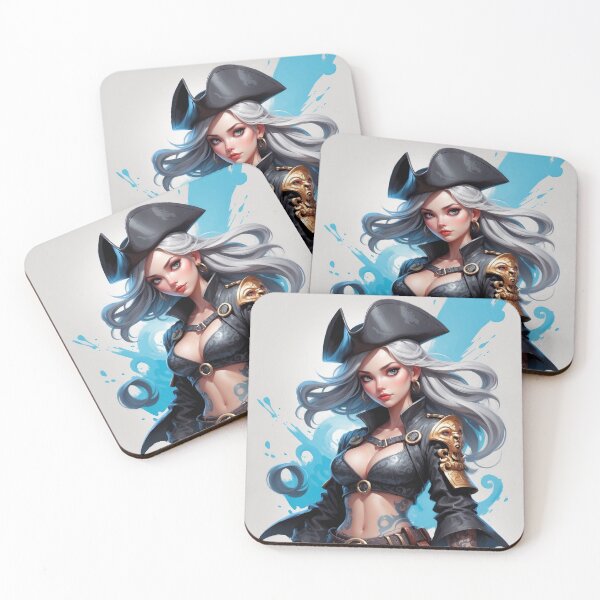 Item preview, Elegant Silver-Haired Pirate - Fantasy Character Art designed and sold by photoparadise22.