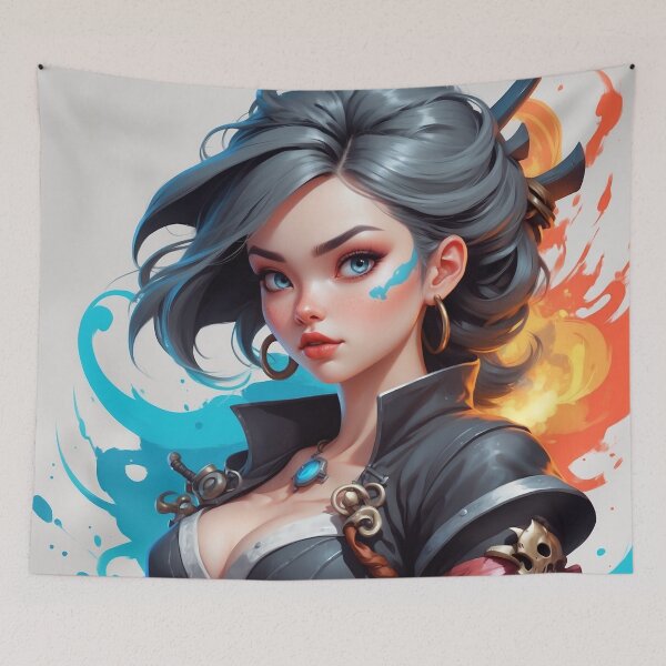 Item preview, Fiery Elemental Pirate - Vibrant Fantasy Art designed and sold by photoparadise22.