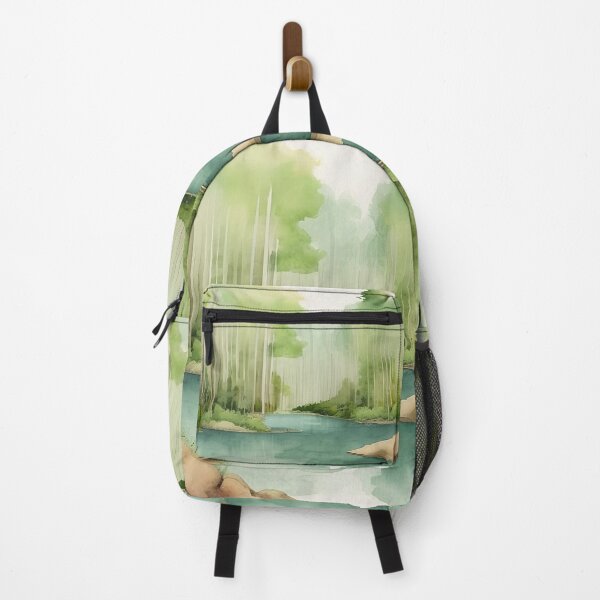 Item preview, Forest Lake in Summer Landscape Watercolor Painting | Watercolor Landscape | Watercolor Art | Watercolor Scenery designed and sold by UnhingedBird.
