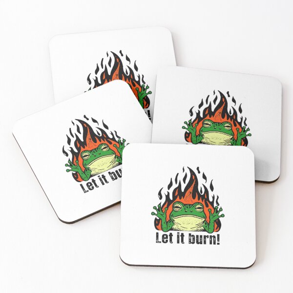 Item preview, Let It Burn Frog - Dark Humor Meme Design designed and sold by Colorful-Garden.
