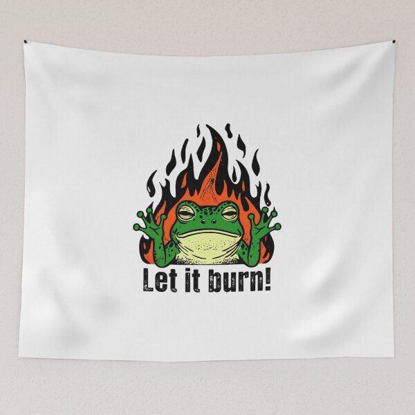 Item preview, Let It Burn Frog - Dark Humor Meme Design designed and sold by Colorful-Garden.