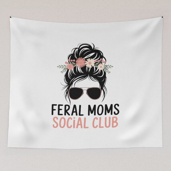Item preview, Feral Moms Social Club - It's the perfect gift for exhausted yet fearless moms who embrace the chaos of motherhood with humor. designed and sold by ZyziowskyArt.
