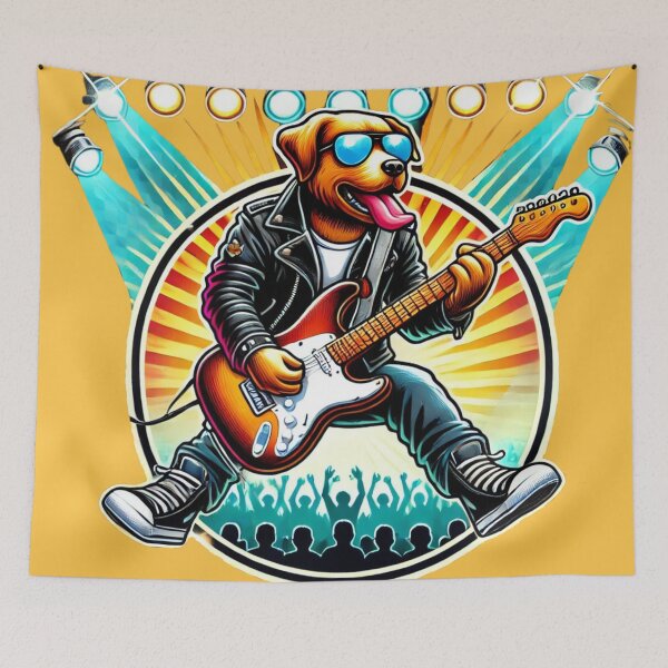 Item preview, Cool Dog Playing Guitar - Rock and Roll Vibes designed and sold by Nauert's.