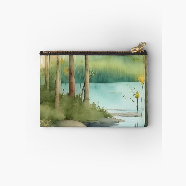 Item preview, Forest Lake in Summer Landscape Watercolor Painting | Watercolor Landscape | Watercolor Art | Watercolor Scenery designed and sold by UnhingedBird.