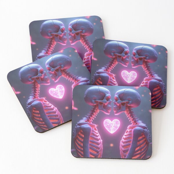 Item preview, Two ethereal skeletons in an intimate kiss designed and sold by Giuseppe Cammino.