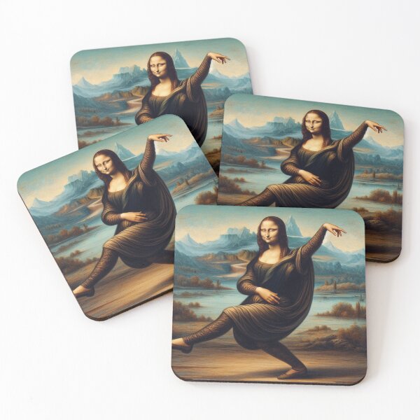 Item preview, Mona Lisa Dancing Leonardo Da Vinci Funny art parody designed and sold by ArtUnova.