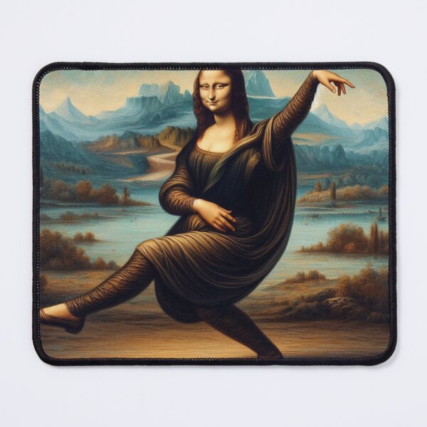 Item preview, Mona Lisa Dancing Leonardo Da Vinci Funny art parody designed and sold by ArtUnova.