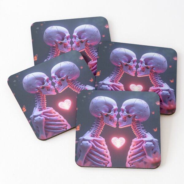 Item preview, Two ethereal skeletons in an intimate kiss designed and sold by Giuseppe Cammino.