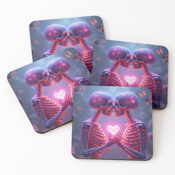 Item preview, Two ethereal skeletons in an intimate kiss designed and sold by Giuseppe Cammino.