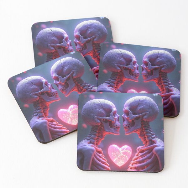 Item preview, Two ethereal skeletons in an intimate kiss designed and sold by Giuseppe Cammino.