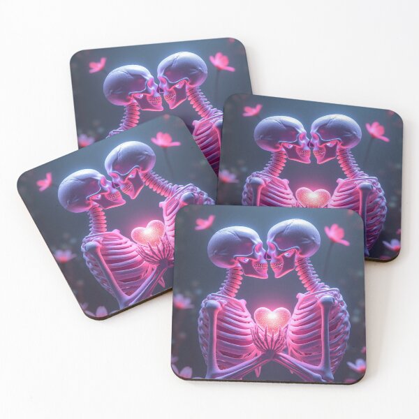Item preview, Two ethereal skeletons in an intimate kiss designed and sold by Giuseppe Cammino.