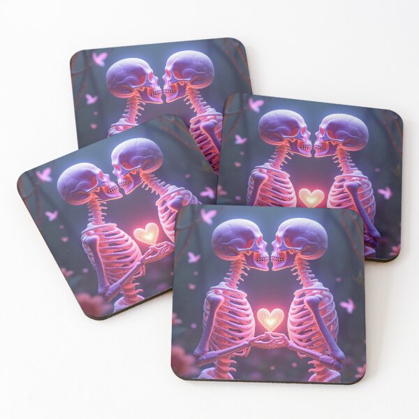 Item preview, Two ethereal skeletons in an intimate kiss designed and sold by Giuseppe Cammino.
